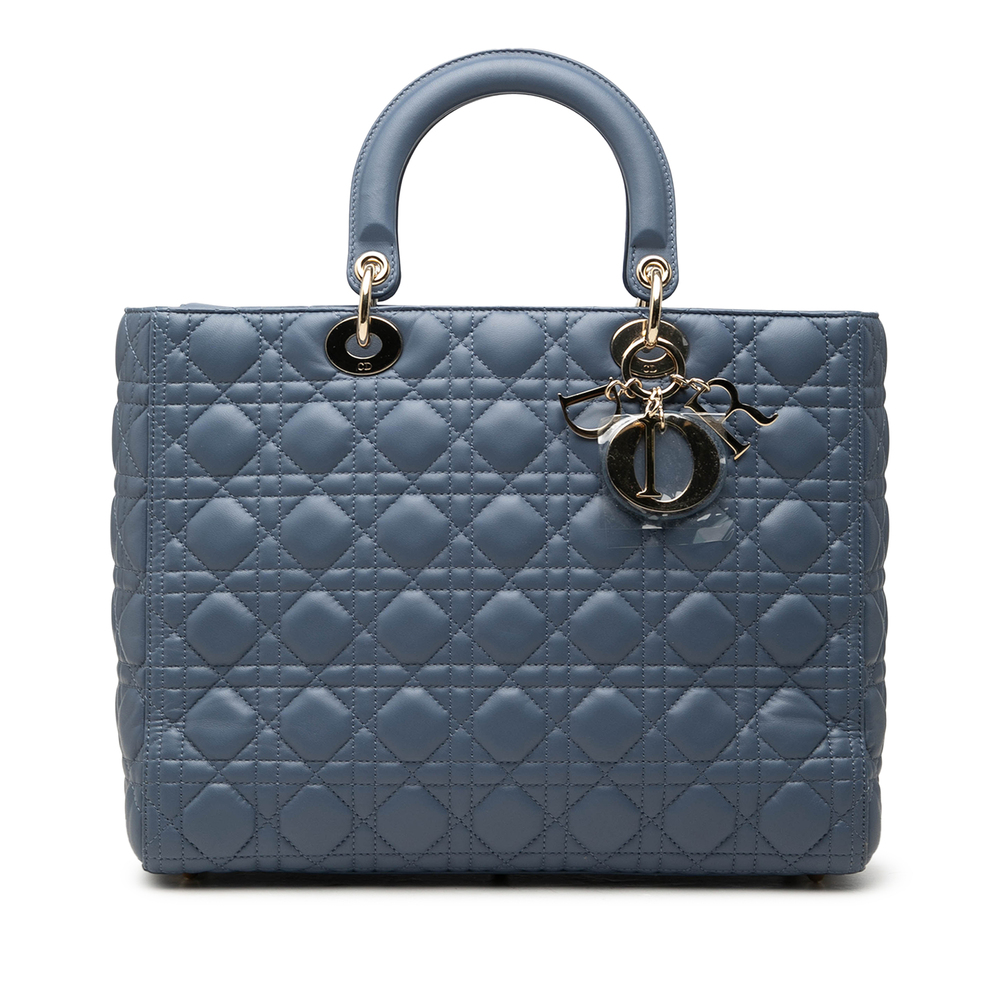 Pre-Loved Dior Large Lambskin Cannage Lady Dior